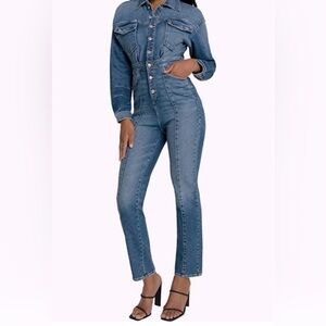 Good American Dark Blue Denim Jacket